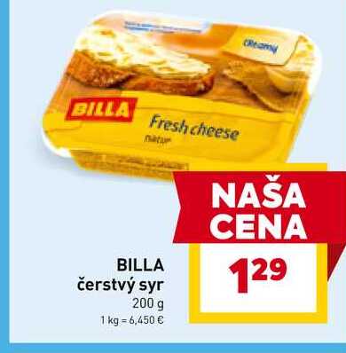 BILLA čerstvý syr 200 g 