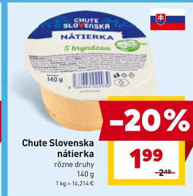 Chute Slovenska nátierka rôzne druhy 140 g 