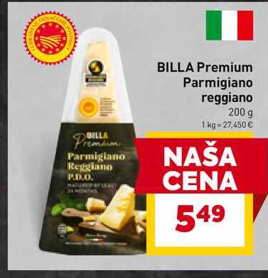 BILLA Premium Parmigiano reggiano 200 g 