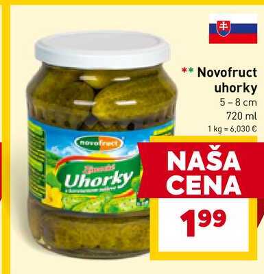 Novofruct uhorky 5-8 cm 720 ml 