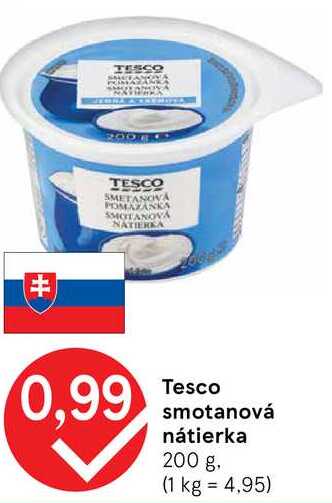 Tesco smotanová nátierka, 200 g