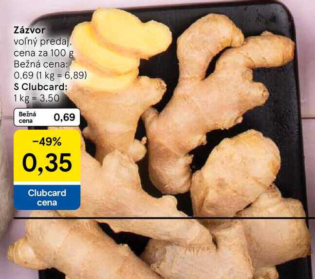 Zázvor, cena za 100 g 