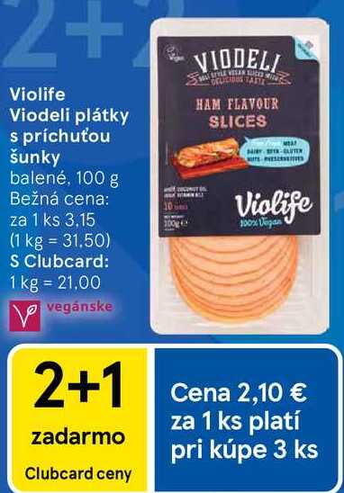 Violife Viodeli plátky s príchuťou šunky, 100 g 