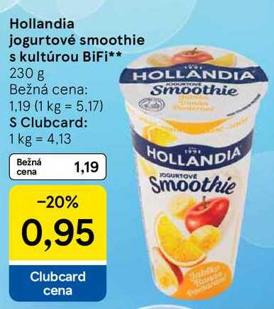 Hollandia jogurtové smoothie s kultúrou BiFi, 230 g 