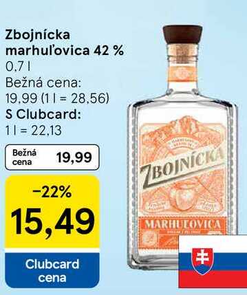 Zbojnícka marhuľovica 42 %, 0,7 l