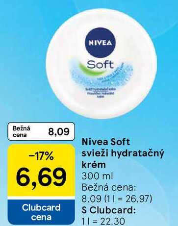 Nivea Soft svieži hydratačný krém, 300 ml 