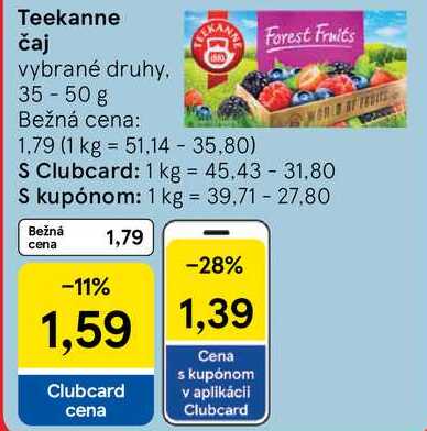 Teekanne čaj vybrané druhy 35-50 g