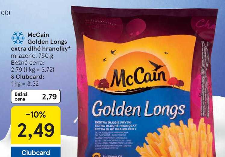 McCain Golden Longs extra dlhé hranolky mrazené, 750 g