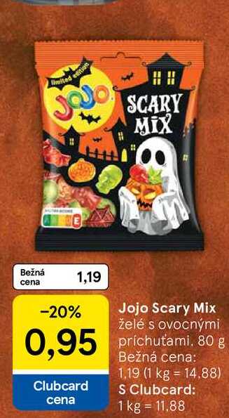 Jojo Scary Mix želé s ovocnými príchuťami, 80 g