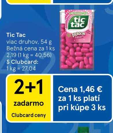 Tic Tac viac druhov, 54 g B