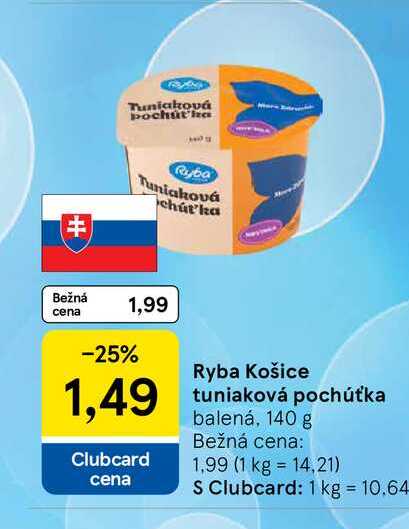 Ryba Košice tuniaková pochúťka balená, 140 g