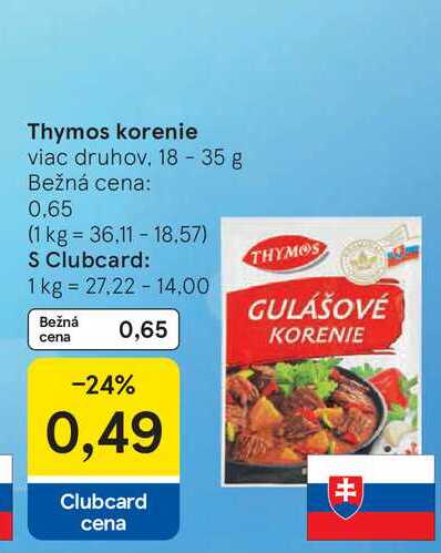 Thymos korenie viac druhov 18 - 35 g