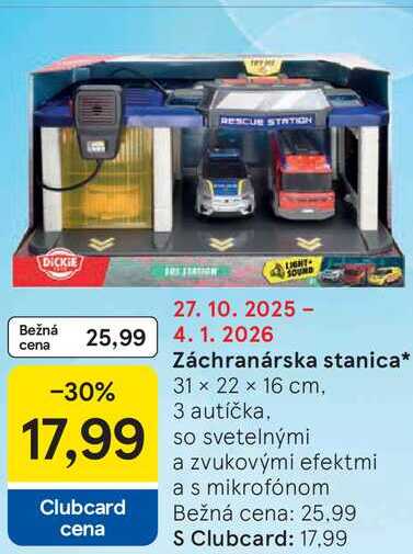 Záchranárska stanica 31 x 22 x 16 cm, 3 autíčka