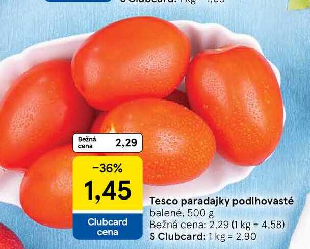 Tesco paradajky podlhovasté balené, 500 g