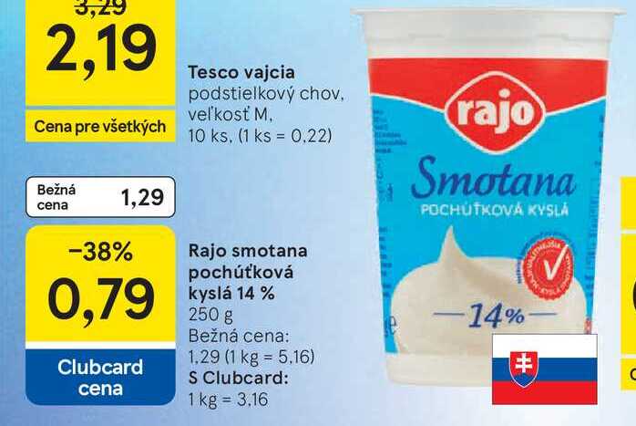 Rajo smotana pochúťková kyslá 14 % 250 g