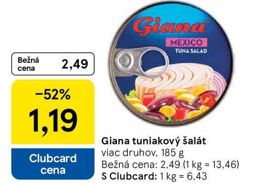 Giana tuniakový šalát viac druhov, 185 g