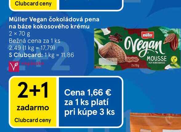 Müller Vegan čokoládová pena na báze kokosového krému 2 x 70 g