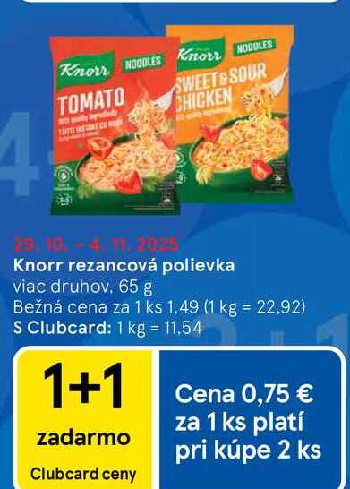 Knorr rezancová polievka viac druhov, 65 g
