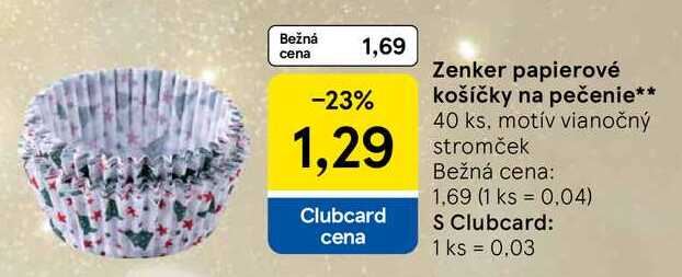 Zenker papierové košíčky na pečenie 40 ks, motív vianočný