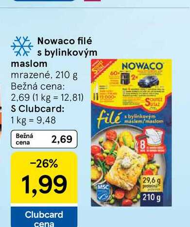 Nowaco filé s bylinkovým maslom mrazené, 210 g