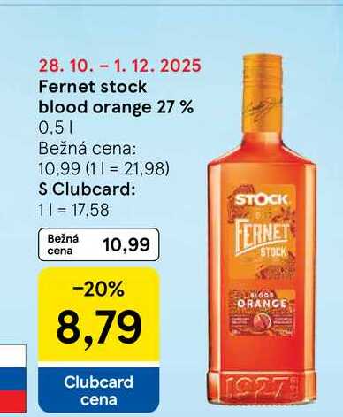 Fernet stock blood orange 27% 0.5l v akcii