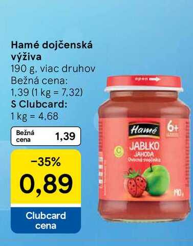 Hamé dojčenská výživa 190 g