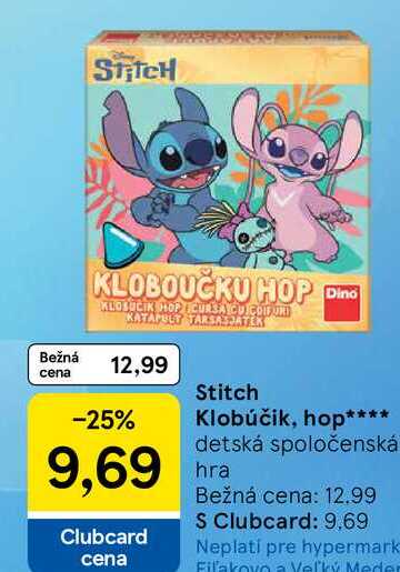 Sitch KLOBOUČKU HOP Dino KLOSUCIK HOP CURSA CU COIFURI KATAPULT TARSASPATEK Bežná cena 12,99 Stitch -25% 9,69 Clubcard cena Klobúčik, hop**** detská spoločenská hra Bežná cena: 12.99 S Clubcard: 9.69 Neplatí pre hypermark Fiľakovo a Veľký Meder
