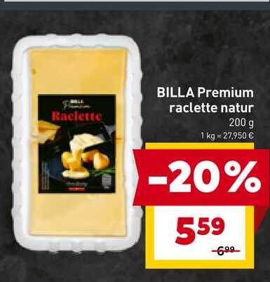 BILLA Premium raclette natur 200 g