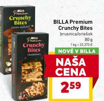 BILLA Premium Crunchy Bites brusnica/oriešok 80 g