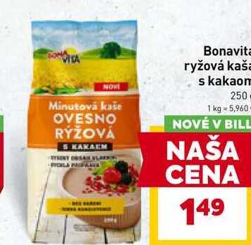 Bonavita ryžová kaša s kakaom 250