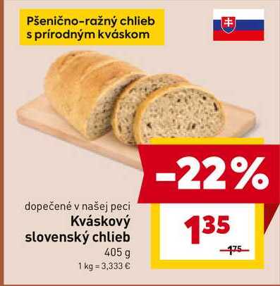 Kváskový slovenský chlieb 405 g