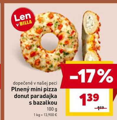 Plnený mini pizza donut paradajka s bazalkou 100 g