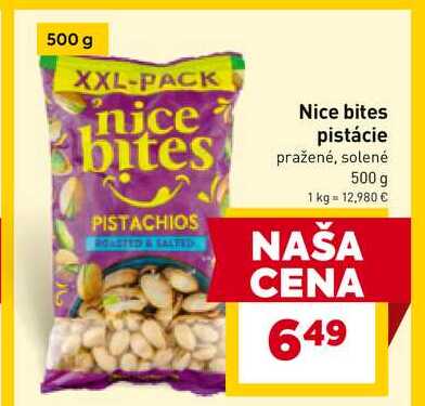 Nice bites pistácie pražené, solené 500 g