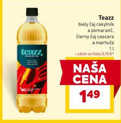 Teazz biely čaj rakytník a pomaranč, čierny čaj cascara a marhuľa 1l