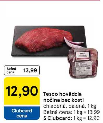 Tesco hovädzia nožina bez kosti chladená, balená, 1 kg