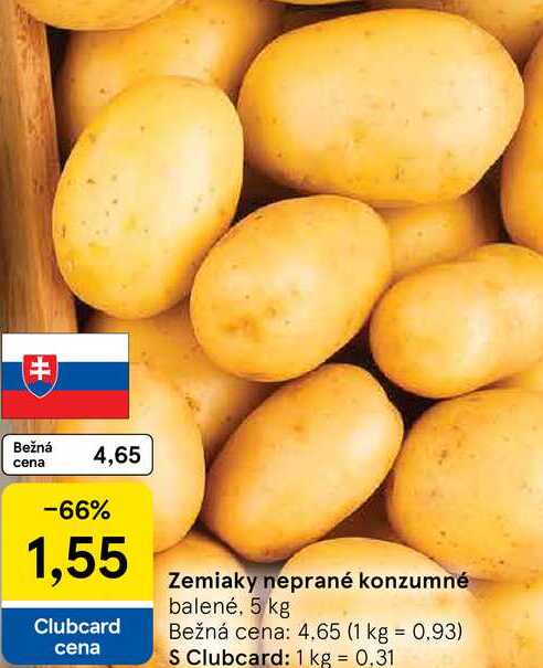 Zemiaky neprané konzumné balené 5 kg 