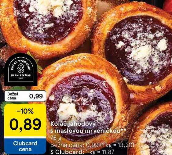 Koláč jahodový s maslovou mrveničkou 75 g