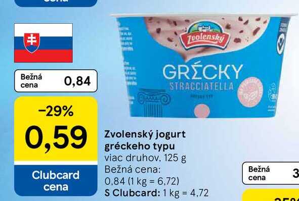 Zvolenský jogurt gréckeho typu viac druhov, 125 g 