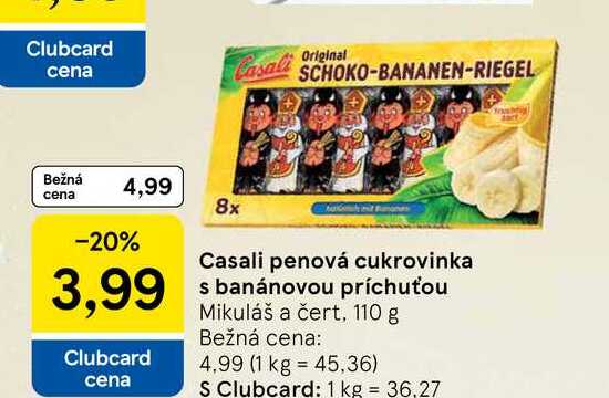 Casali Original penová cukrovinka s banánovou príchuťou Mikuláš a čert, 110 g