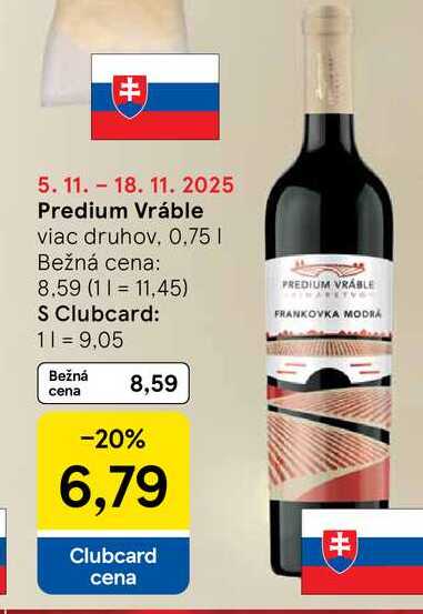 Predium Vráble viac druhov, 0.75l