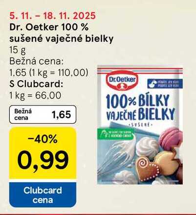Dr. Oetker 100 % sušené vaječné bielky 15 g 