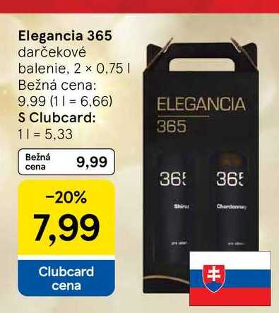 Elegancia 365 darčekové balenie, 2 x 0,75 l