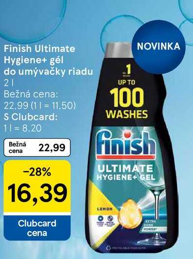 Finish Ultimate Hygiene+ gél do umývačky riadu 2l