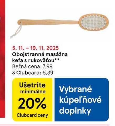 Obojstranná masážna kefa s rukoväťou