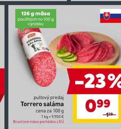 Torrero saláma cena za 100 g