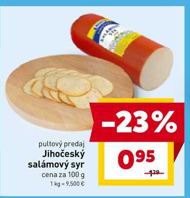 Jihočeský salámový sýr cena za 100 g