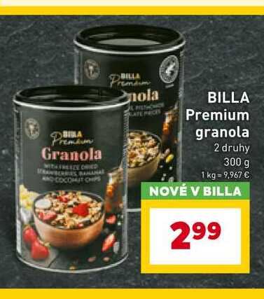 BILLA Premium granola 2 druhy 300 g