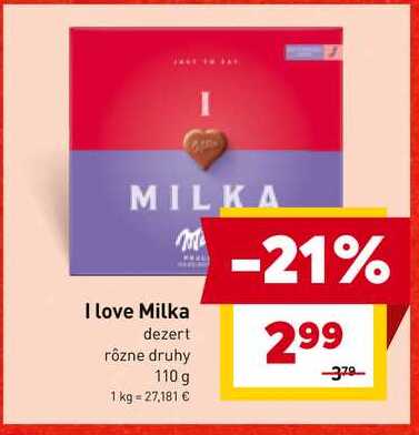 MILKA I love Milka dezert rôzne druhy 110 g