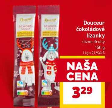 Douceur čokoládové Lízanky rôzne druhy 150 g