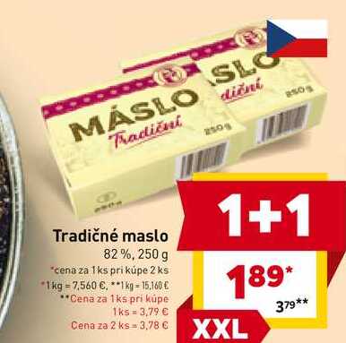 Tradičné maslo 82%, 250 g